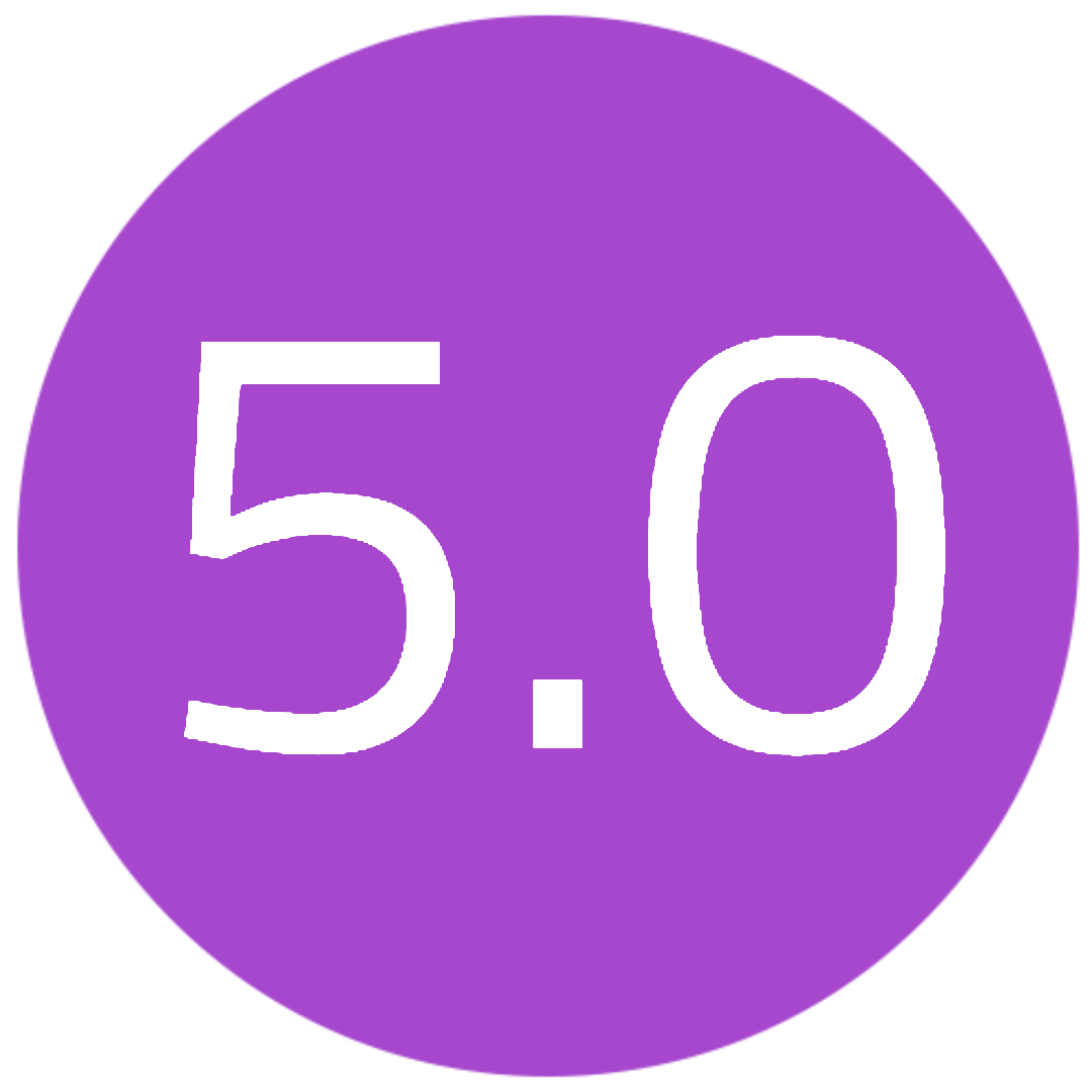 5.0 star customer satisfaction badge