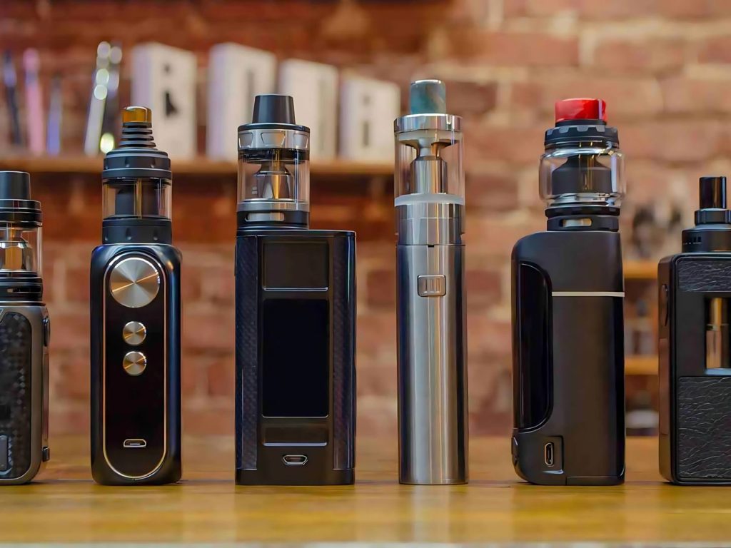 A range of modern vape devices with sleek designs, available at a vape shop Houston.