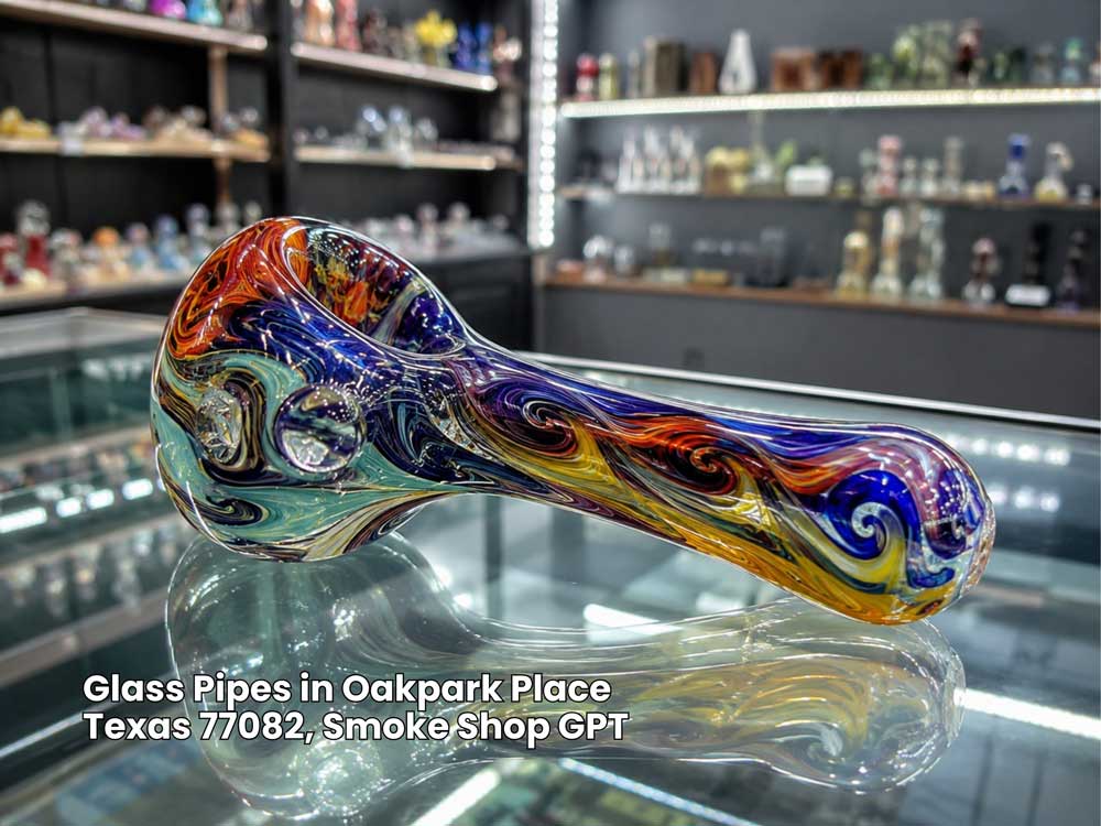 Colorful swirl pattern smoking bowl display featured at a top store for high quality glass pipes houston TX.